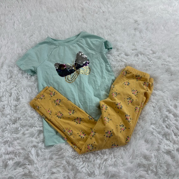 Girls bundle leggings sweaters tops pjs sz 7 - Picture 5 of 7